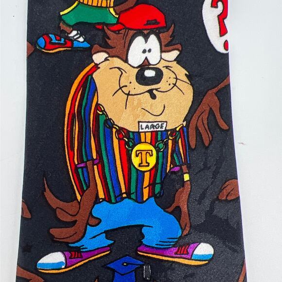 90s Taz Tasmanian Devil Looney Tunes Mania neck tie 1990s vintage - Picture 5 of 8